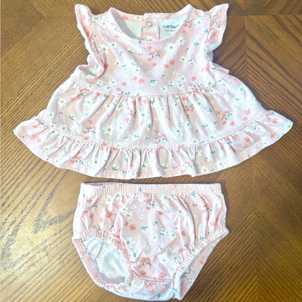 Carter’s Pink Floral Baby Dress and Bloomers (6m)